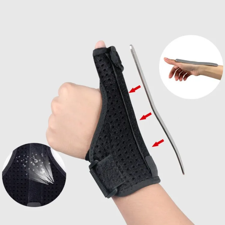 2 PCS Wrist Brace Sprain Fracture Tenosynovitis Thumb Steel Bar Support, Size: Free Size, Specification: Left Hand