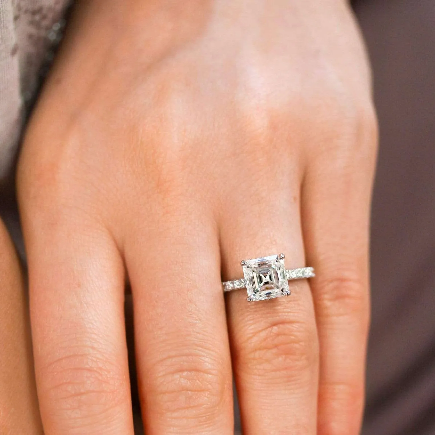 2.2ct Asscher Moissanite Ring