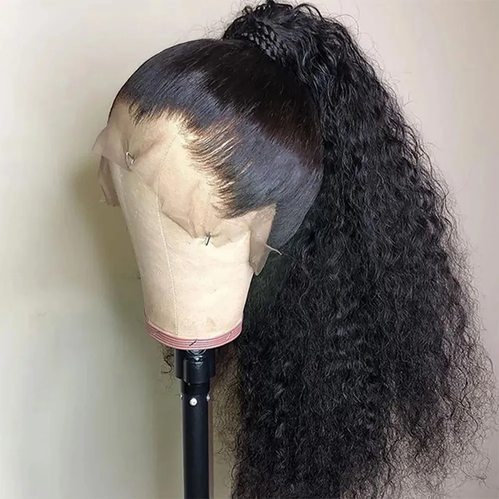 250 Density Deep Curly Human Hair Wigs 360 Lace Frontal Ginger Curly Glueless Wig Orange Colored HD Deep Wave Lace Frontal Wigs for Women