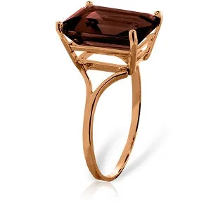 7 Carat 14K Solid Rose Gold Ring Natural Octagon Garnet