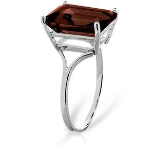 7 Carat 14K Solid White Gold Ring Natural Octagon Garnet