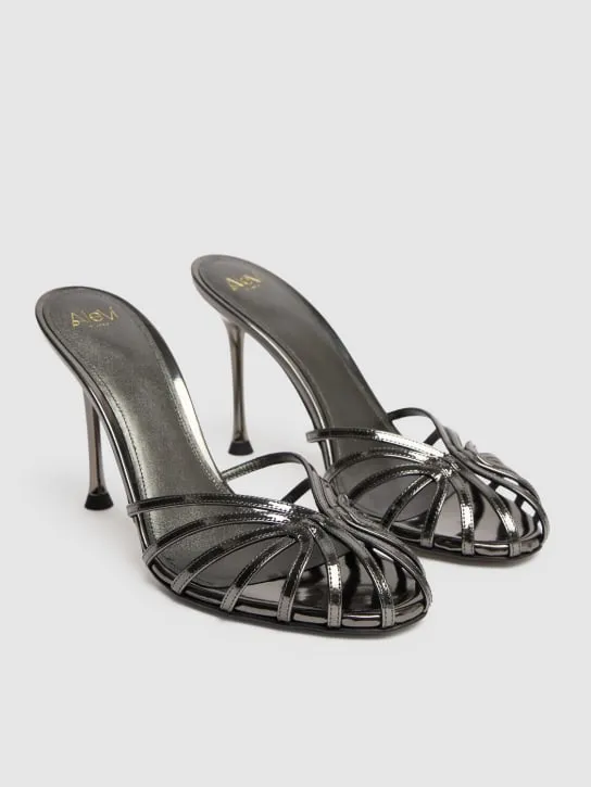 Alevì   95mm Abey mirror leather mules 