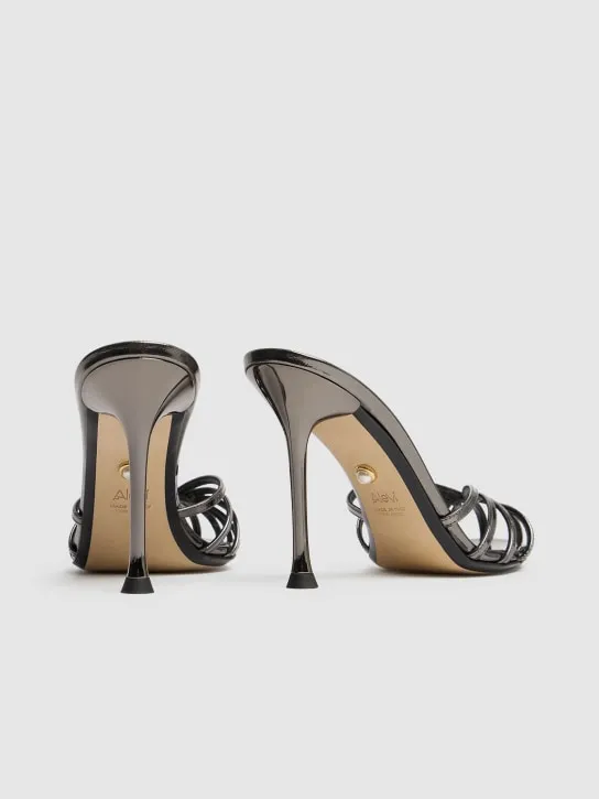 Alevì   95mm Abey mirror leather mules 