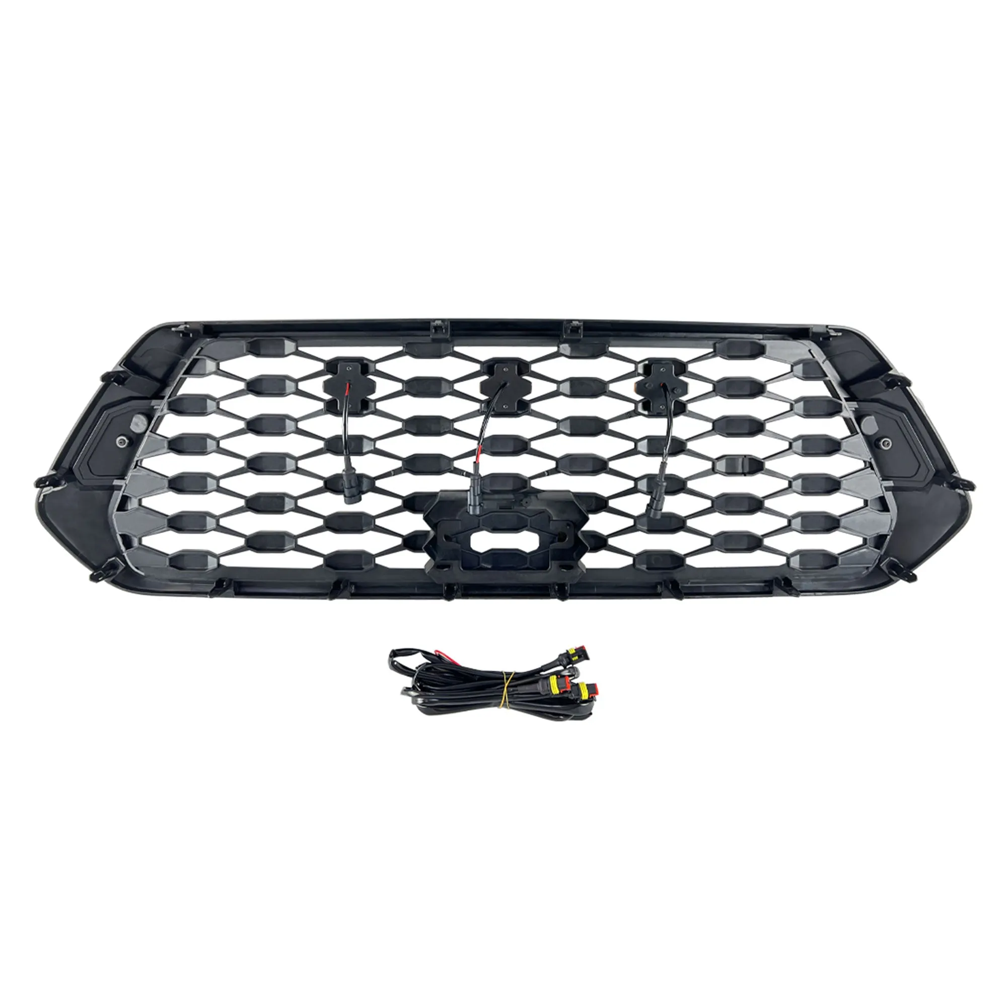 AMERICAN MODIFIED Mesh Grille w/ Amber Lights for 2016-2023 Tacoma, Matte Black