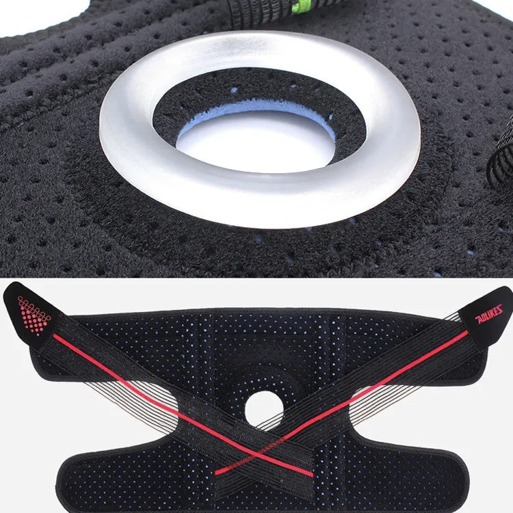 AOLIKES HX-7909 Tie Spring Support Silicone Knee Pad Mountaineering Riding Running Basketball Sweat-Absorbent Breathable Knee Pad(Black Gray)