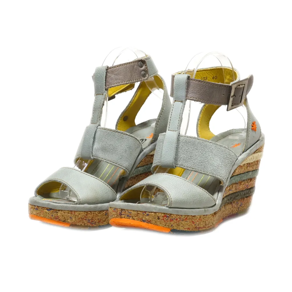 Art Wedge Shoes Suede Grey Colour For Women