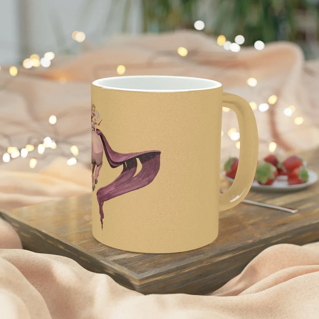 Baby Cupid and Horse Metallic Mug (Silver / Gold)