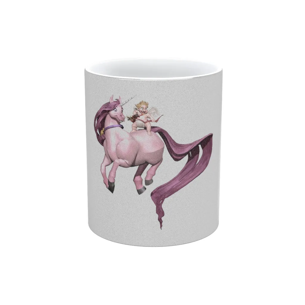Baby Cupid and Horse Metallic Mug (Silver / Gold)