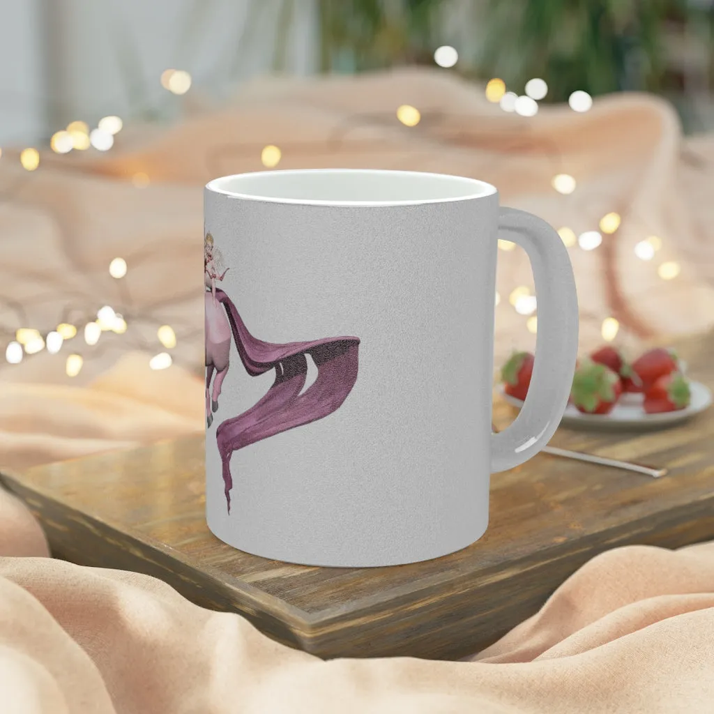 Baby Cupid and Horse Metallic Mug (Silver / Gold)