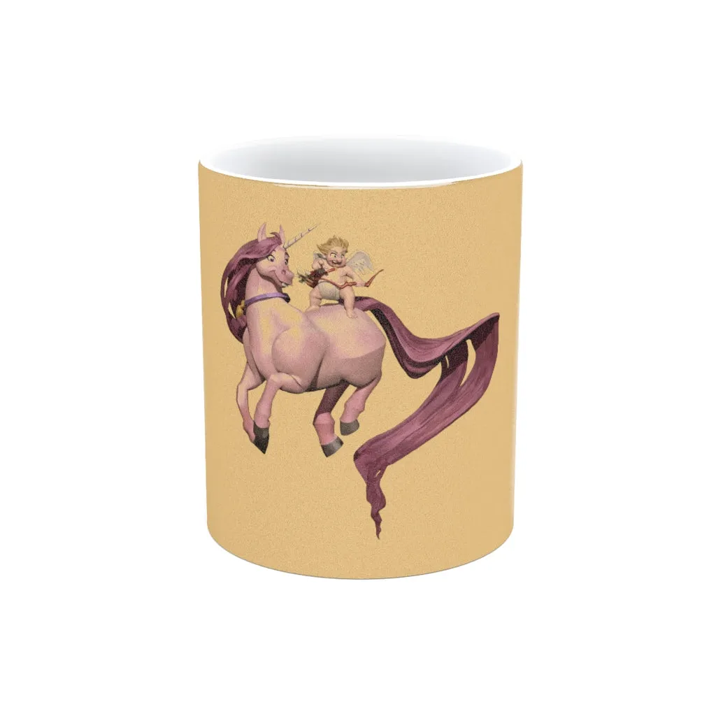 Baby Cupid and Horse Metallic Mug (Silver / Gold)
