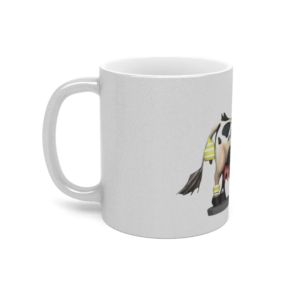 Black Cow Metallic Mug (Silver / Gold)