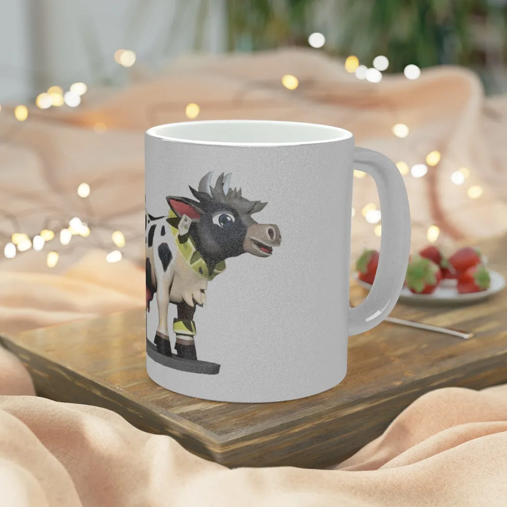 Black Cow Metallic Mug (Silver / Gold)