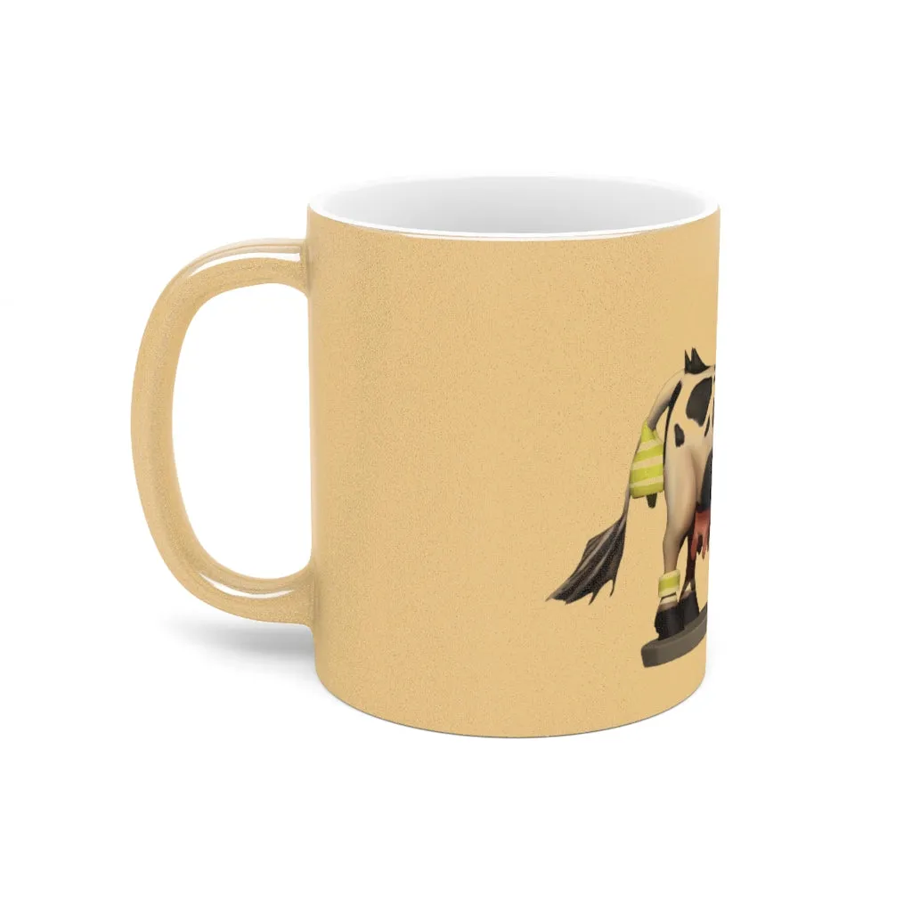 Black Cow Metallic Mug (Silver / Gold)