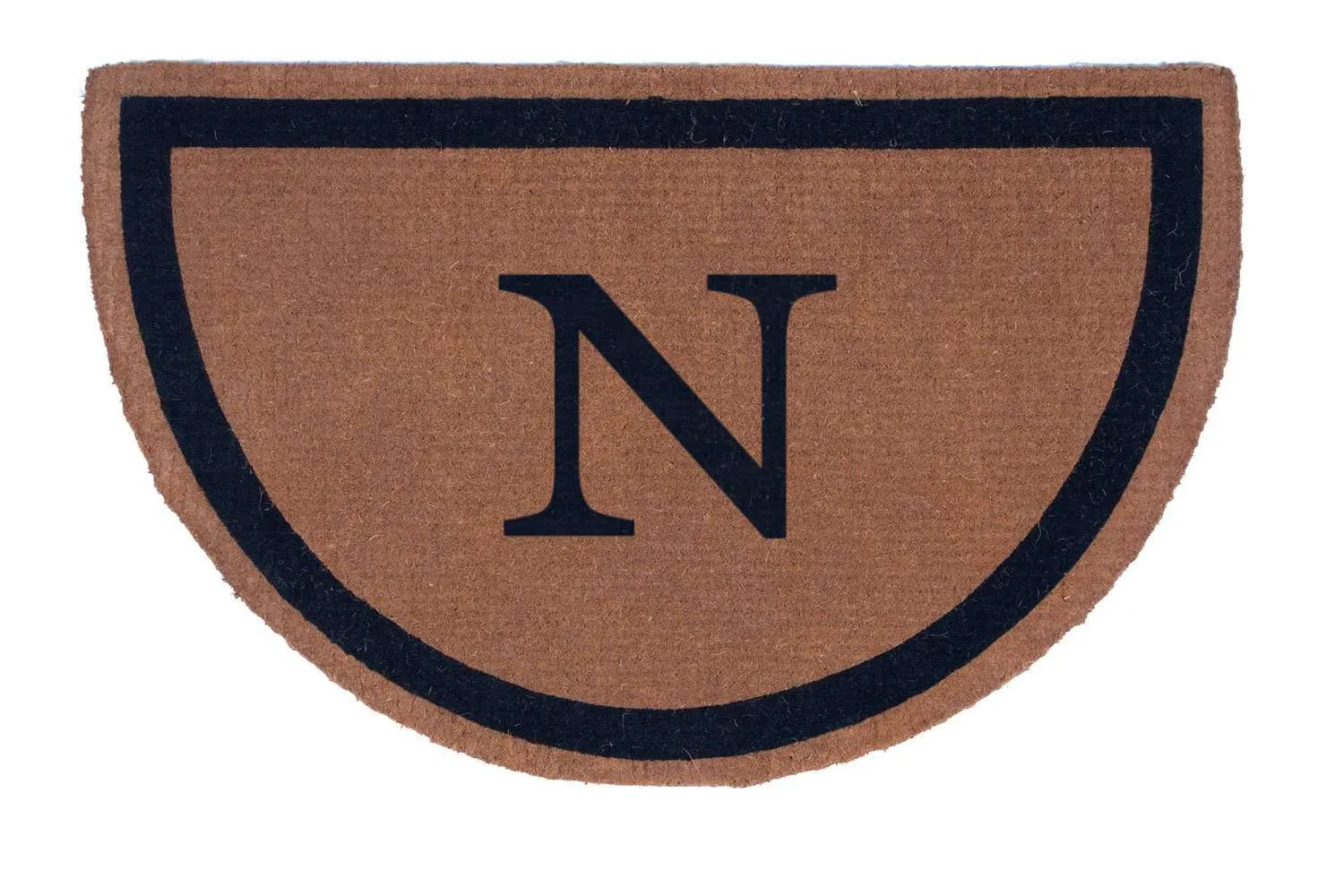 Black Half Round Single Border Personalized Doormats 38x60