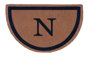 Black Half Round Single Border Personalized Doormats 38x60