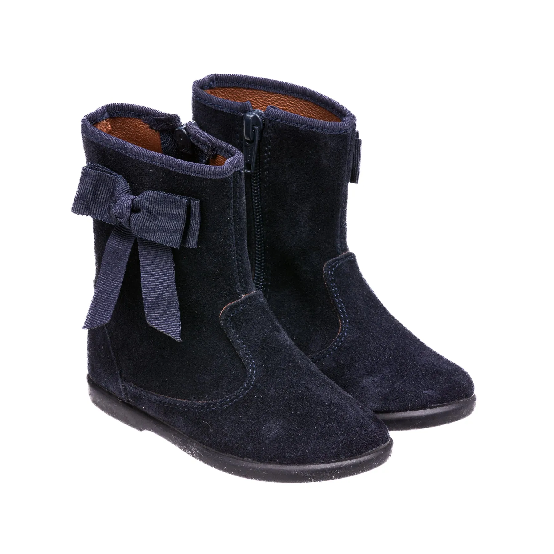 Boots with Bow Suede Navy