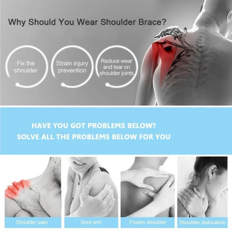 Breathable Adjustable Shoulder Support Brace Unisex Sport Compression Brace Strap Wrap Shoulder Belt, Size:Right Shoulder