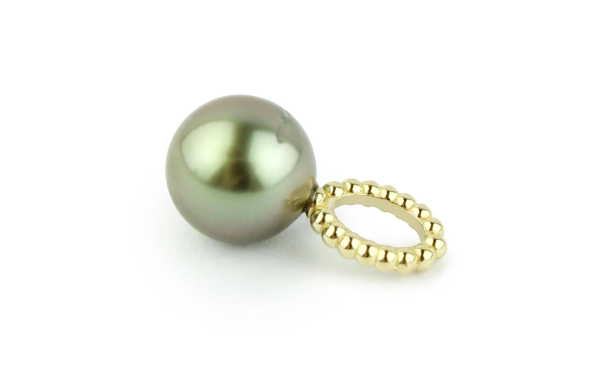 Bronze Pink 9.3mm Tahitian Pearl Pendant on 14k Yellow Gold