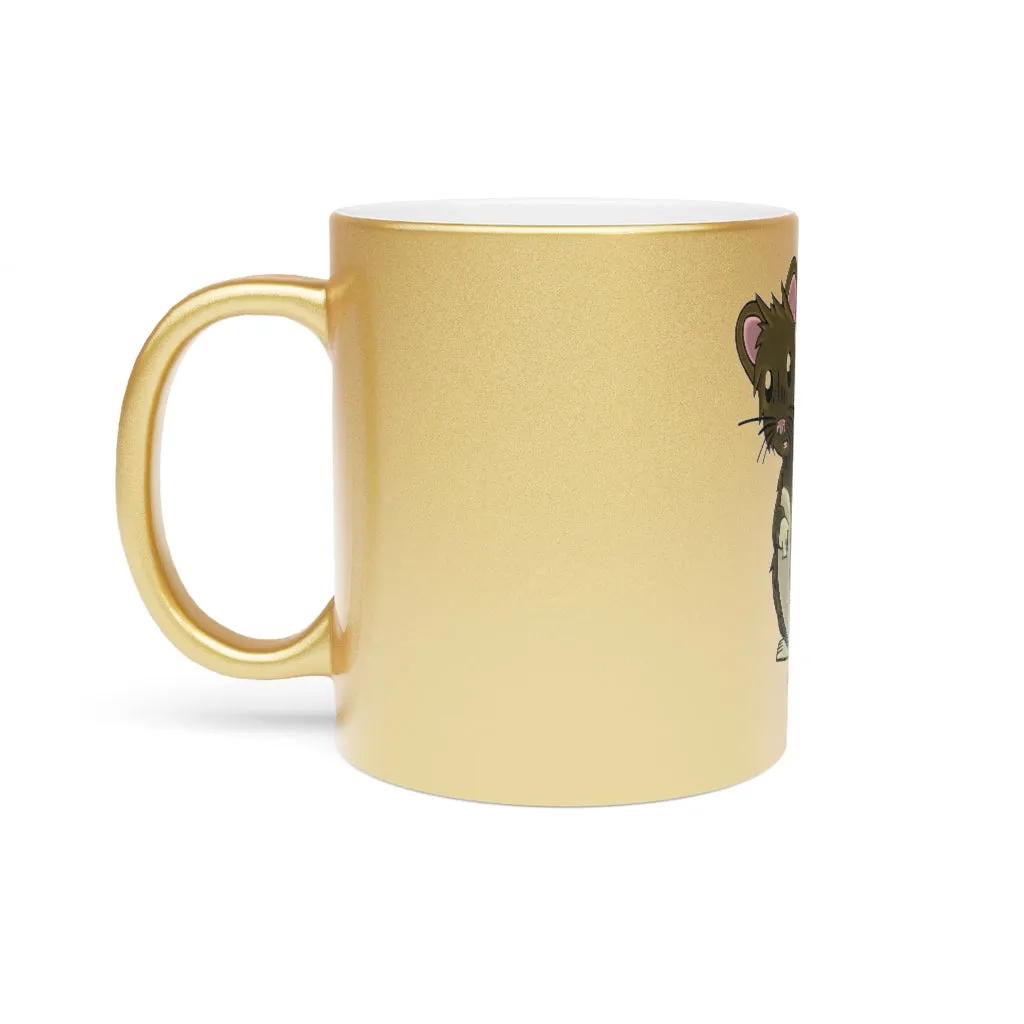 Brown Hamster Metallic Mug (Silver\Gold)