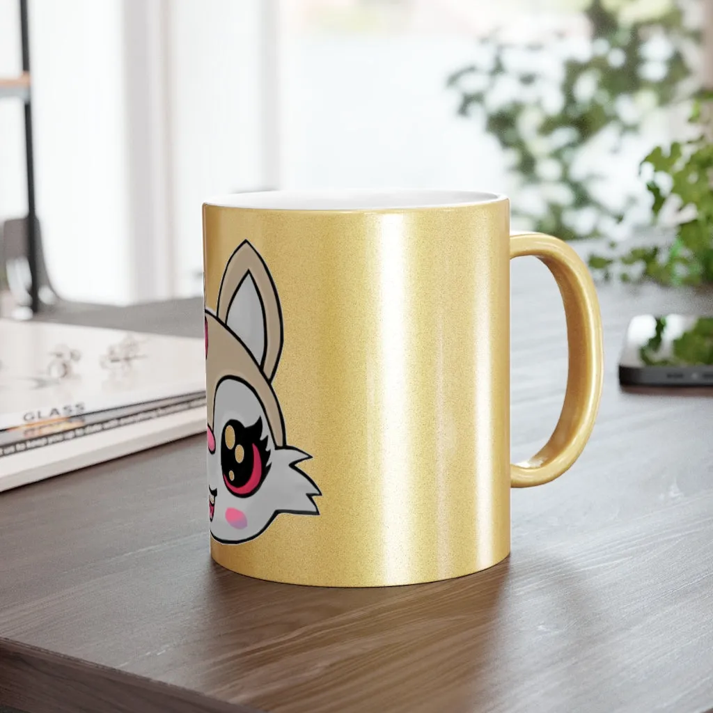 Brown Kitty Head Metallic Mug (Silver\Gold)