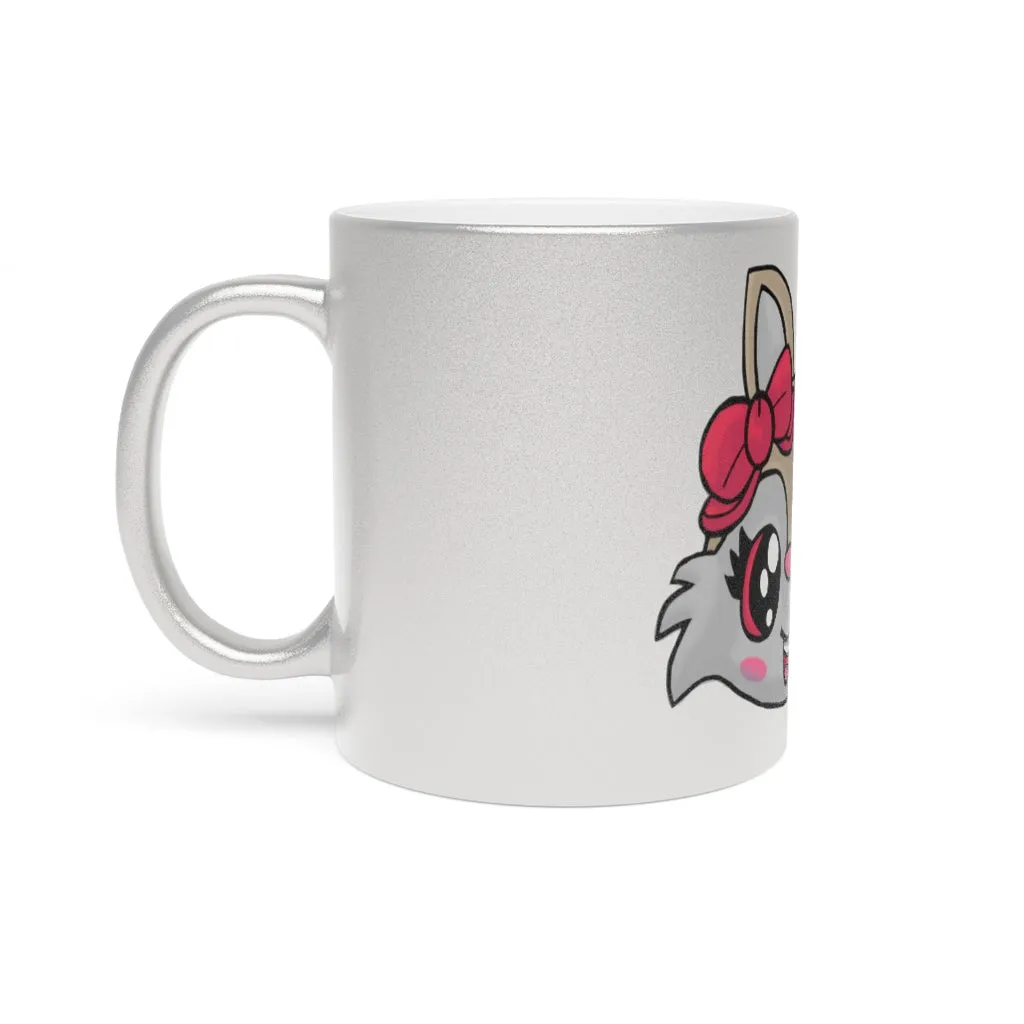 Brown Kitty Head Metallic Mug (Silver\Gold)