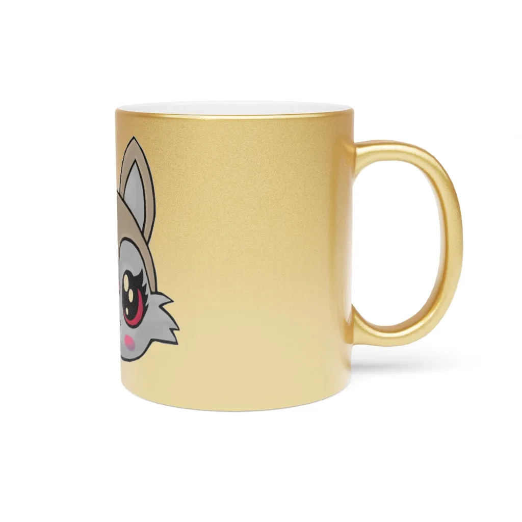 Brown Kitty Head Metallic Mug (Silver\Gold)