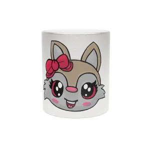 Brown Kitty Head Metallic Mug (Silver\Gold)