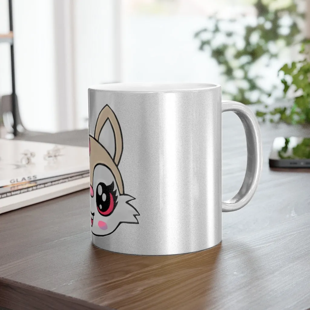 Brown Kitty Head Metallic Mug (Silver\Gold)