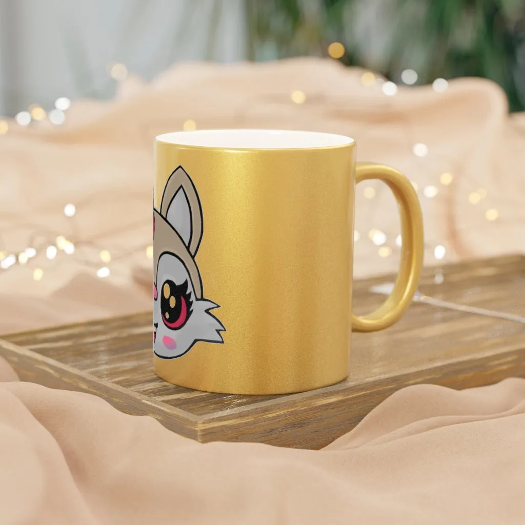 Brown Kitty Head Metallic Mug (Silver\Gold)