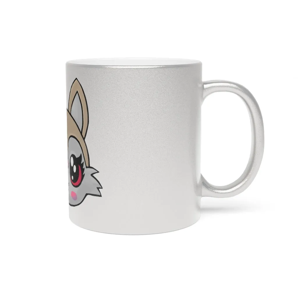 Brown Kitty Head Metallic Mug (Silver\Gold)