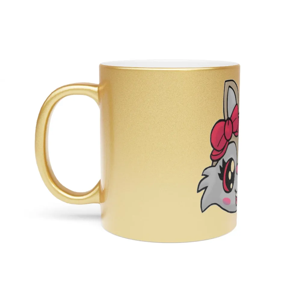 Brown Kitty Head Metallic Mug (Silver\Gold)