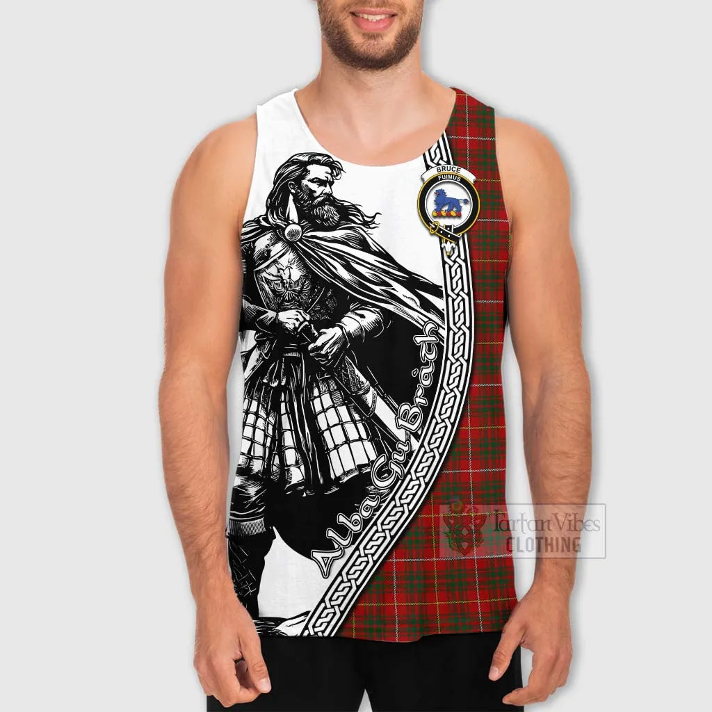 Bruce Tartan Clan Crest Men's Tank Top with Highlander Warrior Celtic Style