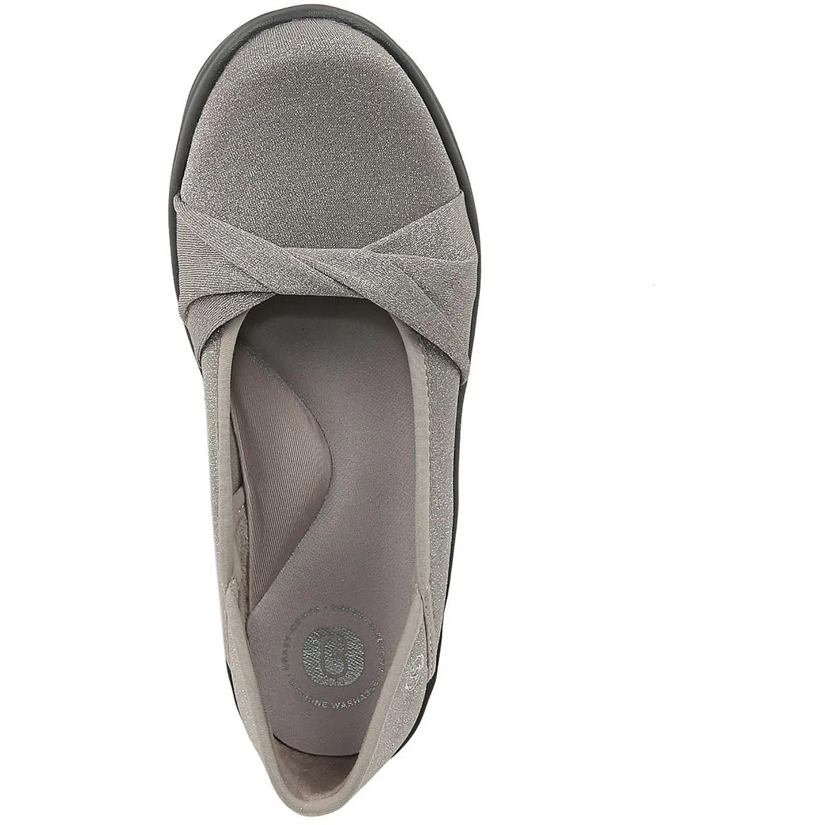 Bzees Womens Paris Metallic Comfort Slip-On Sneakers