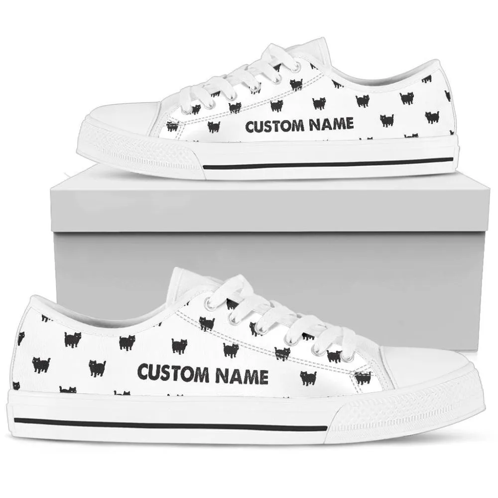 Cats Kitty Shoes, Cats Sneakers, Shoes With Cats  For Cat Lover Gift, Cat Canvas Shoes