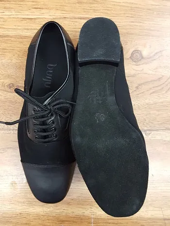Christian -- Men's Standard Ballroom Oxford -- Black Leather/Nubuck