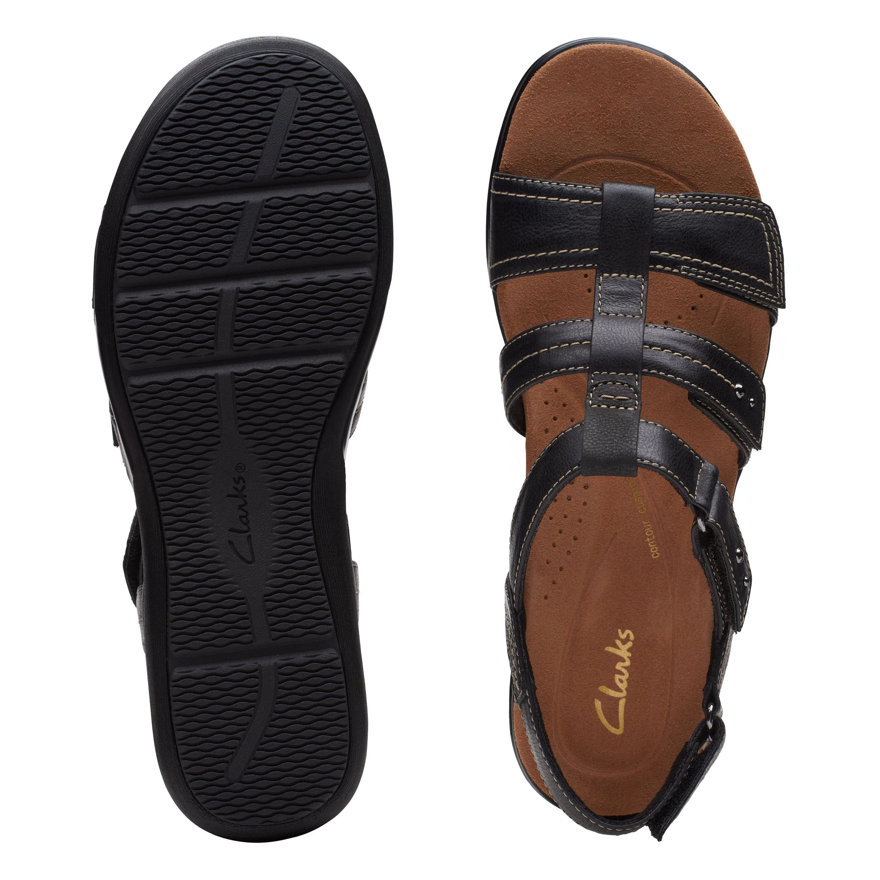 Clarks Women's Kitly Step Back Strap Sandal - Black