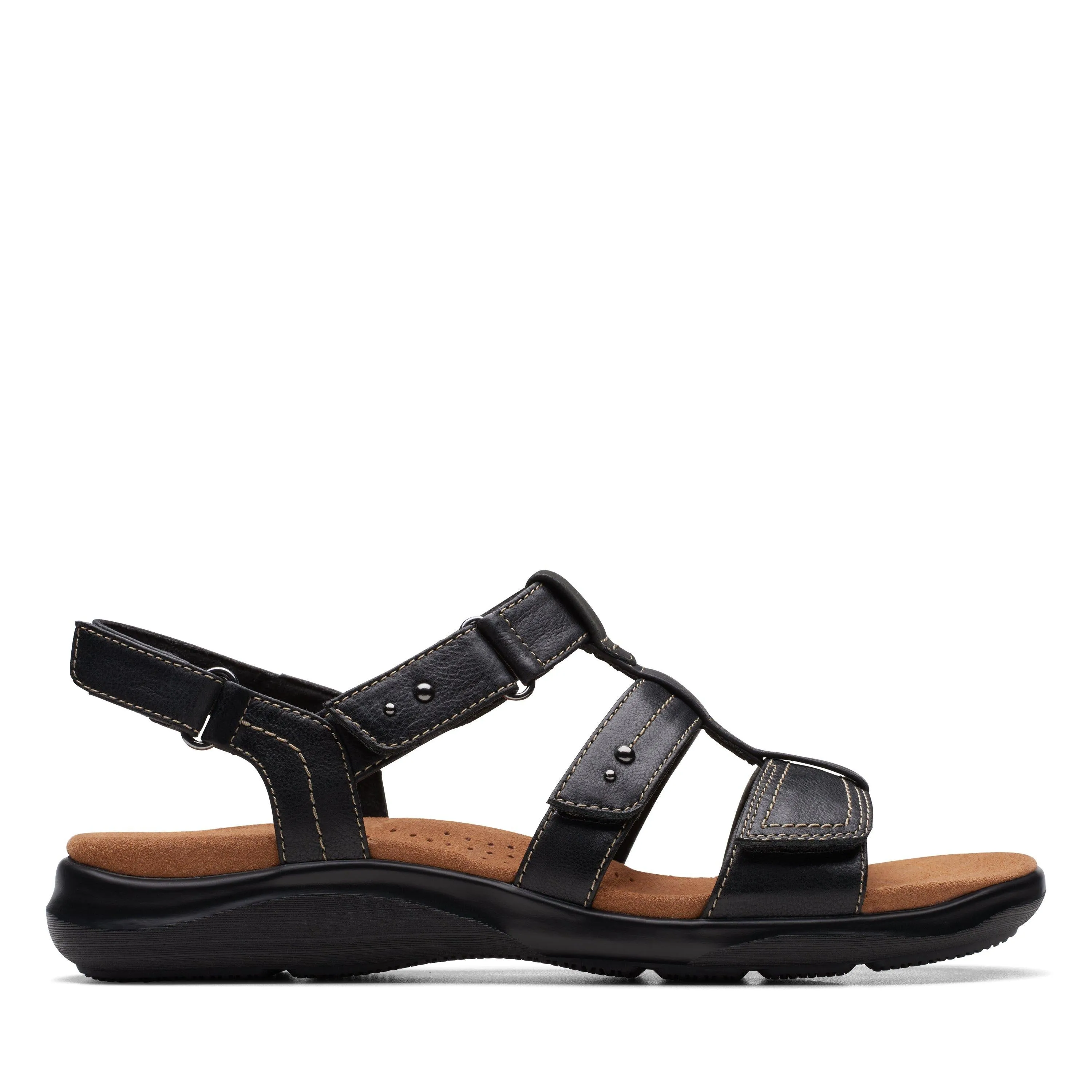 Clarks Women's Kitly Step Back Strap Sandal - Black