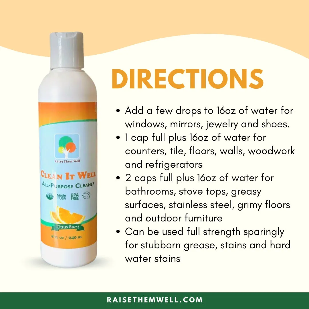 Clean It Well - 8 oz. All-Purpose Cleaner Concentrate