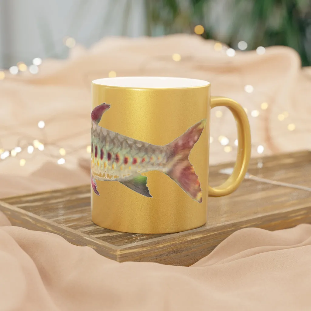 Colorful Fish Metallic Mug (Silver / Gold)