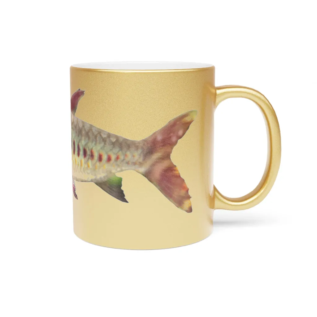 Colorful Fish Metallic Mug (Silver / Gold)