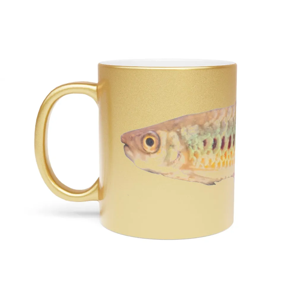 Colorful Fish Metallic Mug (Silver / Gold)