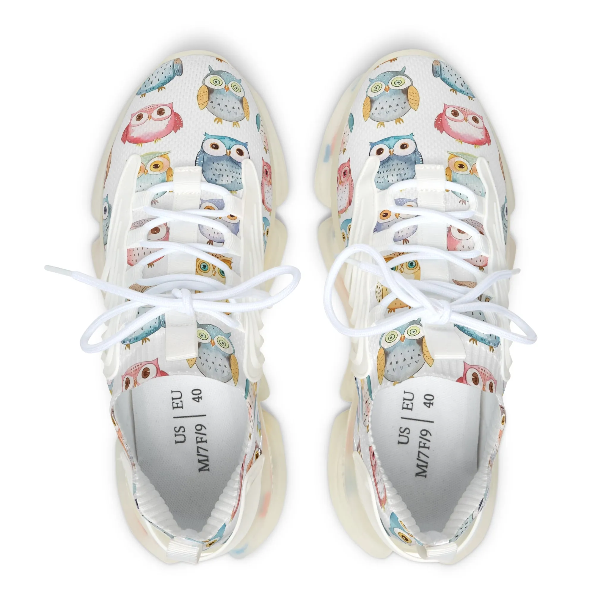 Colorful Owls Women's Mesh Sneakers