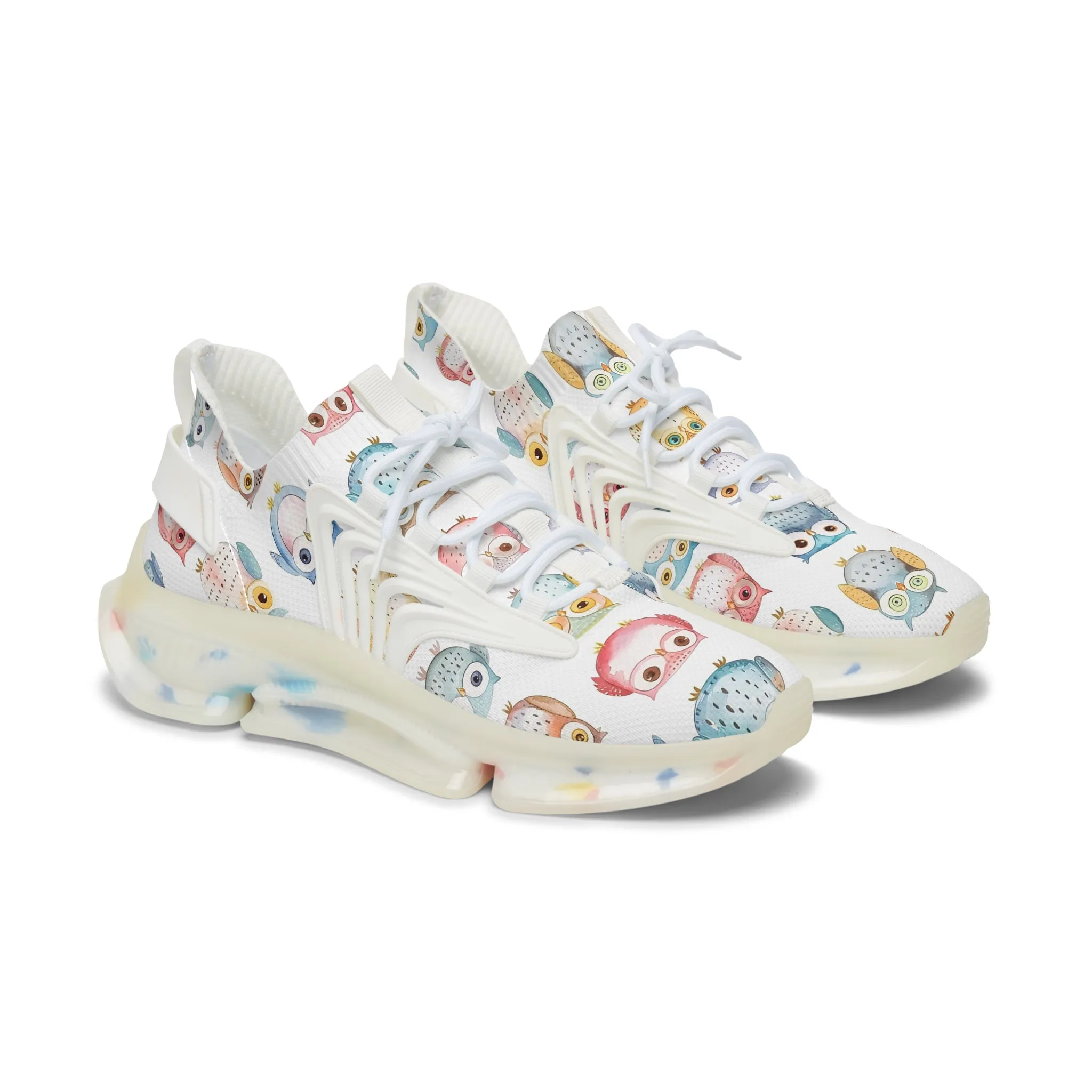 Colorful Owls Women's Mesh Sneakers
