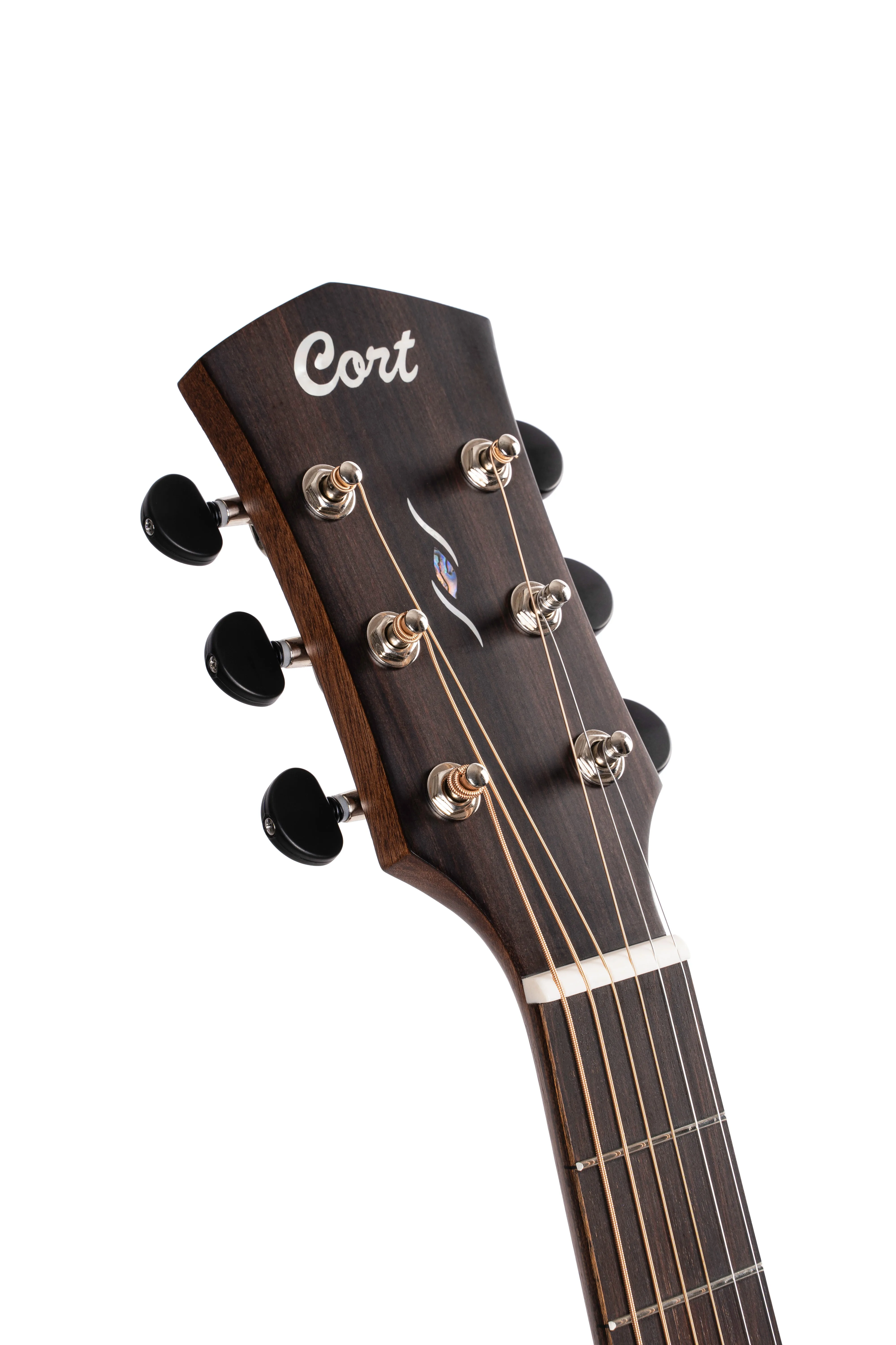 Cort COREDCOPBB Core-DC Series Dreadnought Cutaway Acoustic-Electric Guitar, Open Pore Black Burst With Case