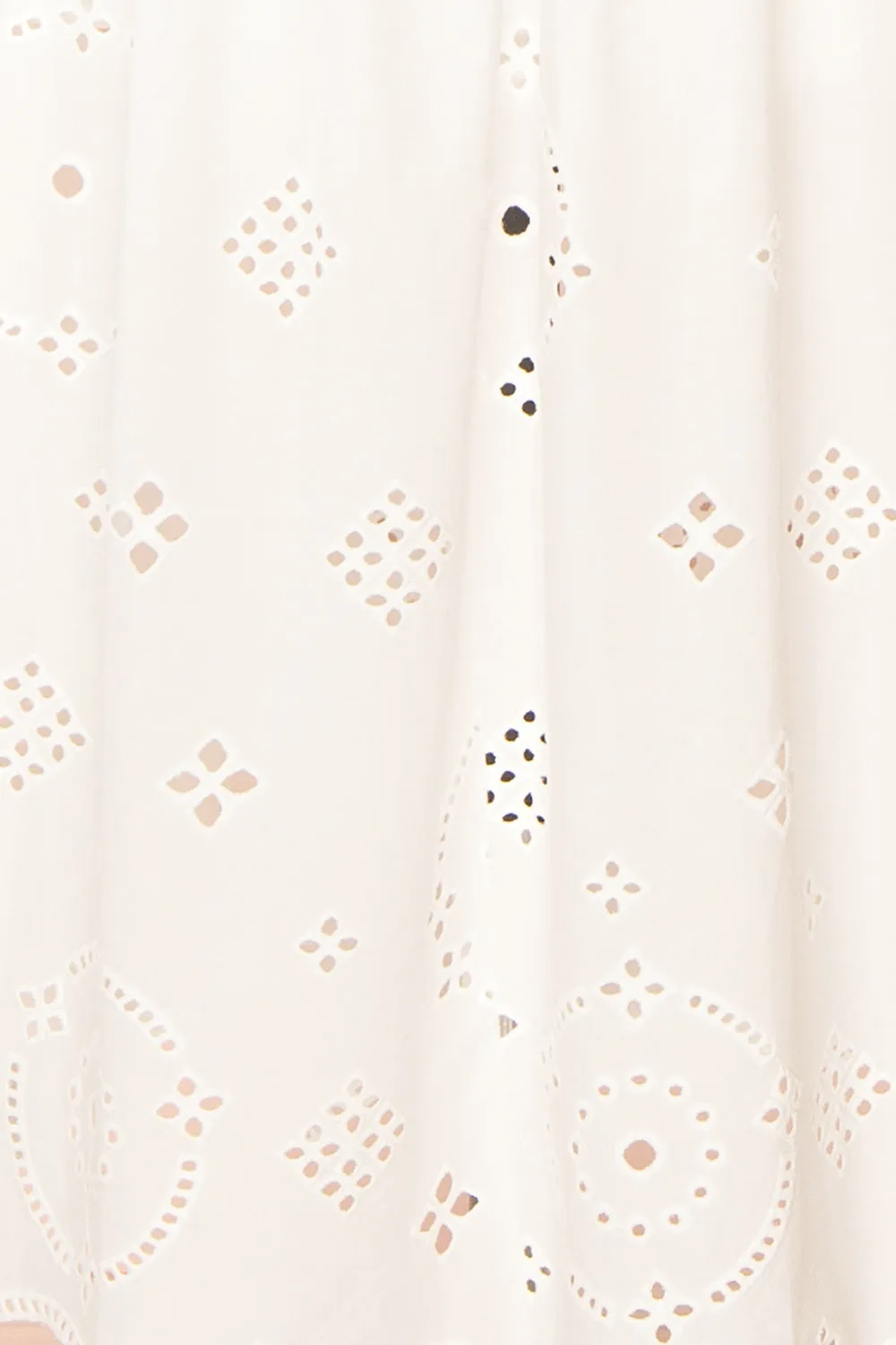 Danilynn | Midi White Openwork Dress w/ Belt