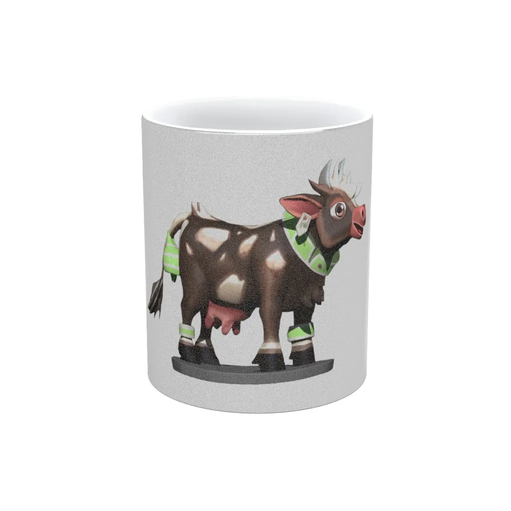 Dark Brown Cow Metallic Mug (Silver / Gold)