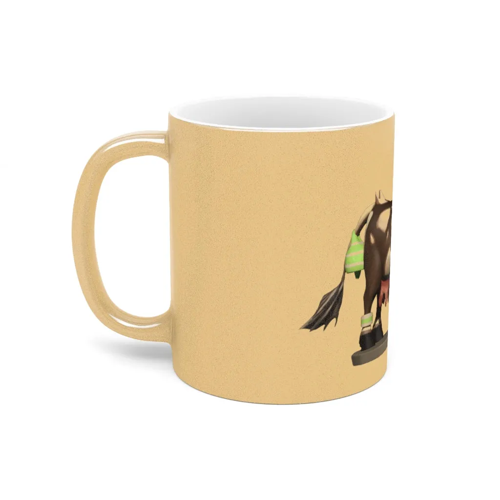 Dark Brown Cow Metallic Mug (Silver / Gold)