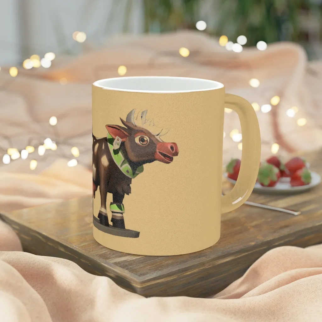 Dark Brown Cow Metallic Mug (Silver / Gold)