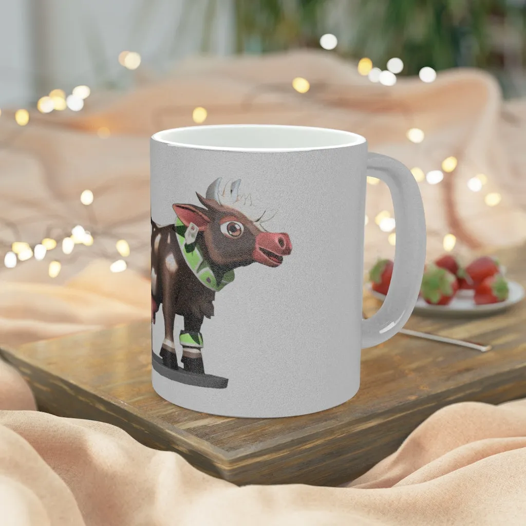 Dark Brown Cow Metallic Mug (Silver / Gold)