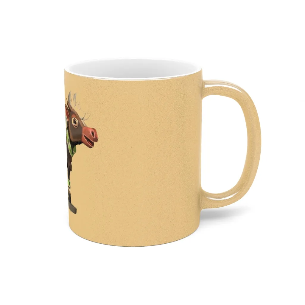 Dark Brown Cow Metallic Mug (Silver / Gold)